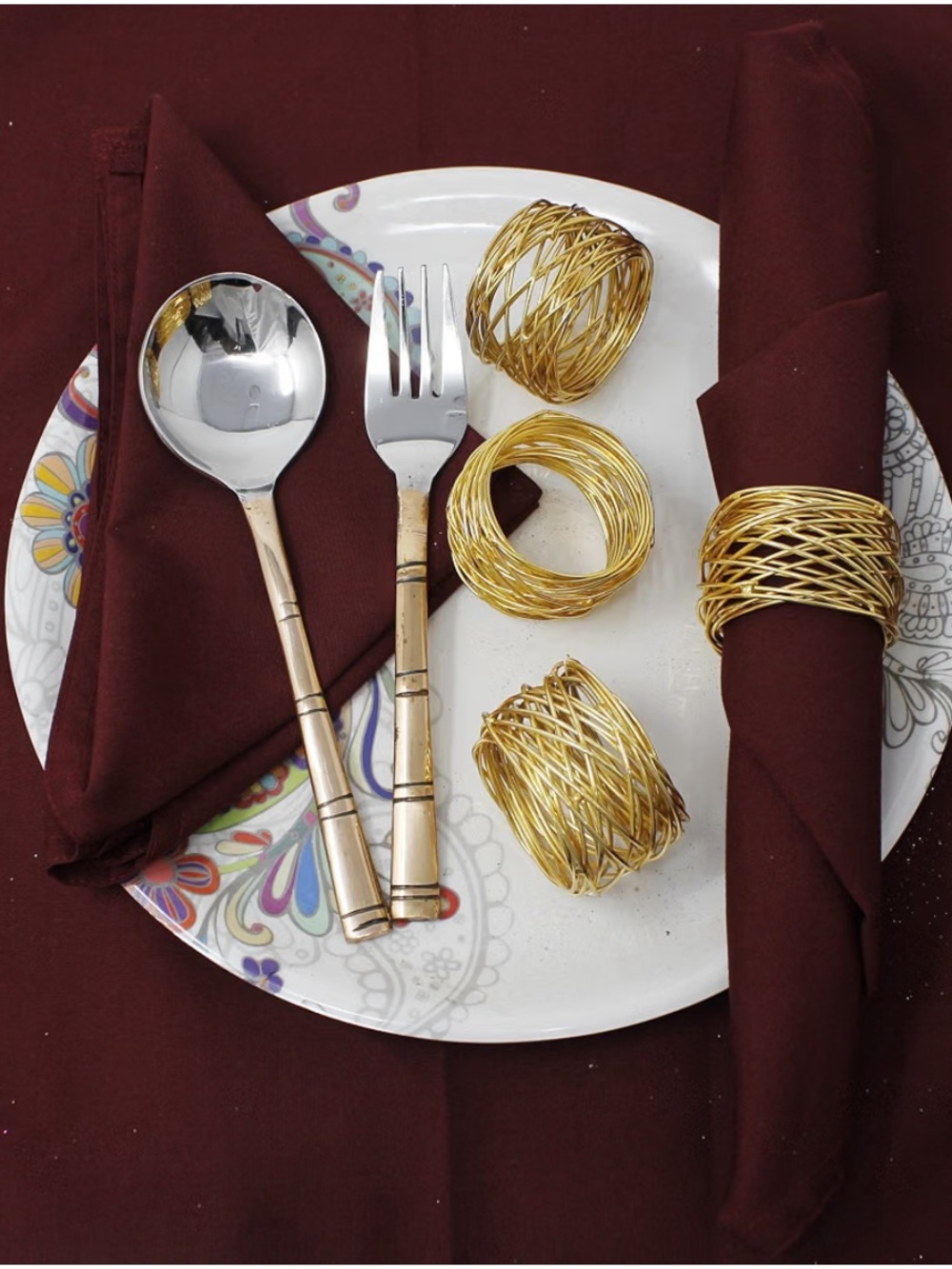 Godinger Gatherings Set of 12 Gold Napking Rings